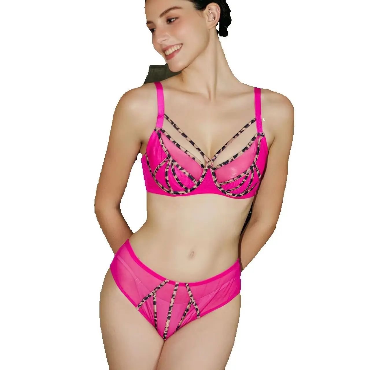KUCLUT Big Size High Quality Intimates Ultrathin Lingerie Lace Women Sexy Underwear Grenadine Transparent Bra Panty