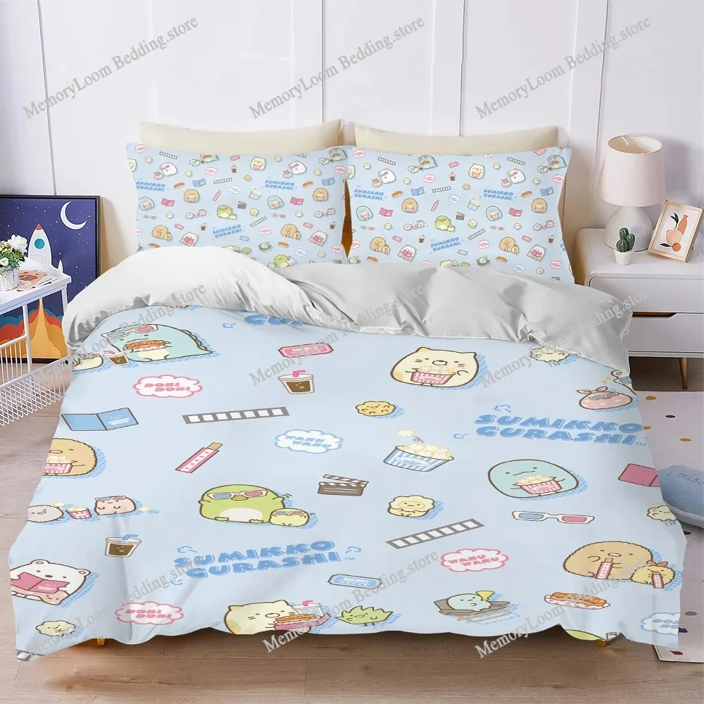 

Cartoon S-Sumikko Cute G-Gurashis Duvet Cover Set Bedding Soft Laundry Cotton Bed Four Seasons Student Dormitory Luxury Gift