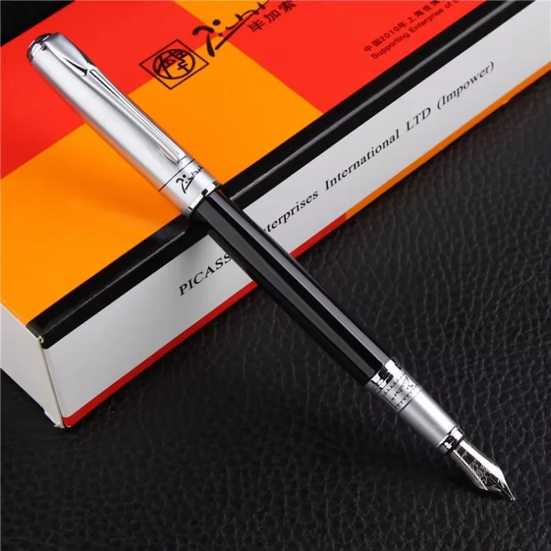 Picasso 906 Luxury Good Quality Black and Golden Medium Nib Ink/Metal/Brand/Fountain Pen with Original Box Option