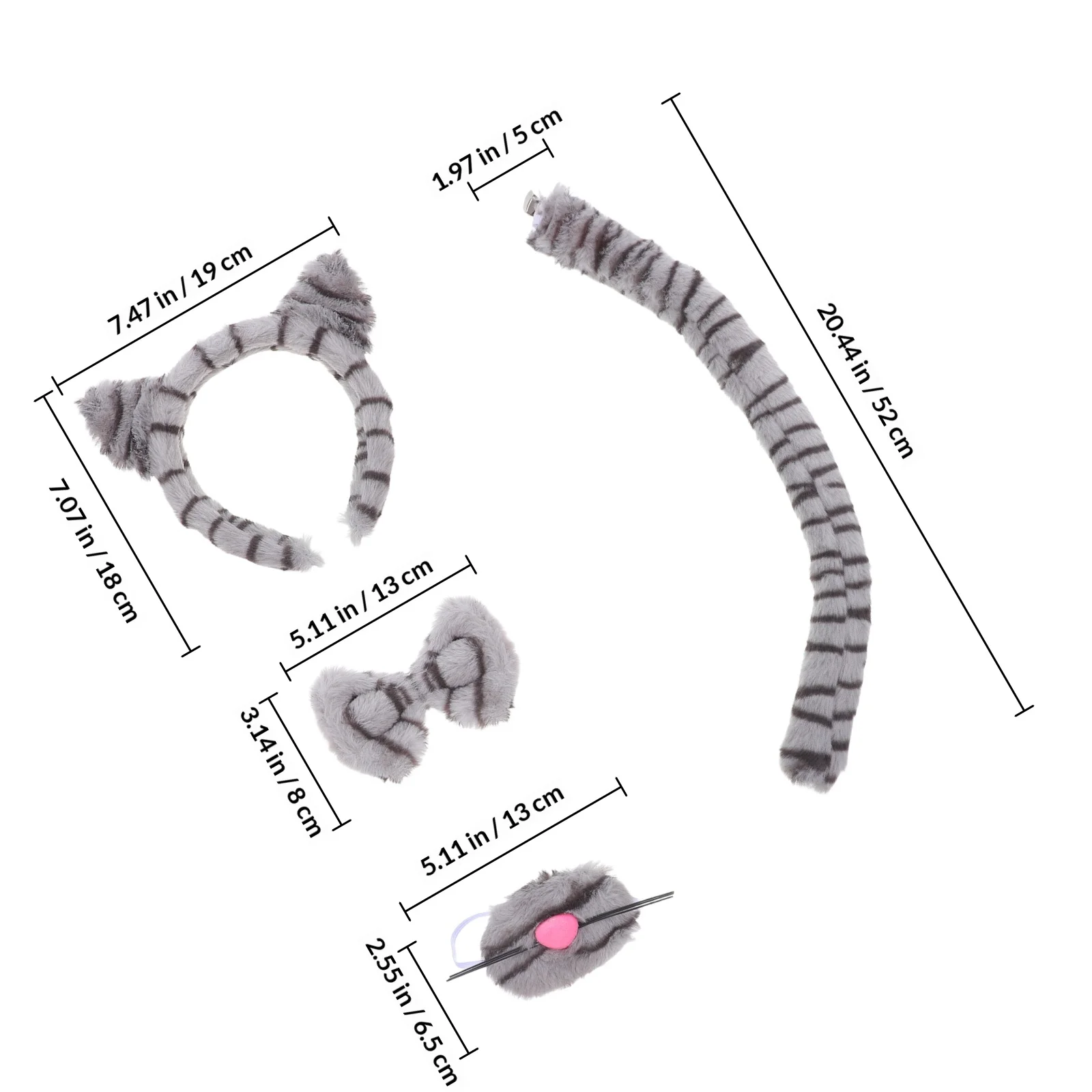 1 Set Katzenmuster Tier-Stirnband Kinder Karneval Party Cosplay Zubehör Weiches Wiederverwendbares Kostüm-Requisit für Kinder-Events