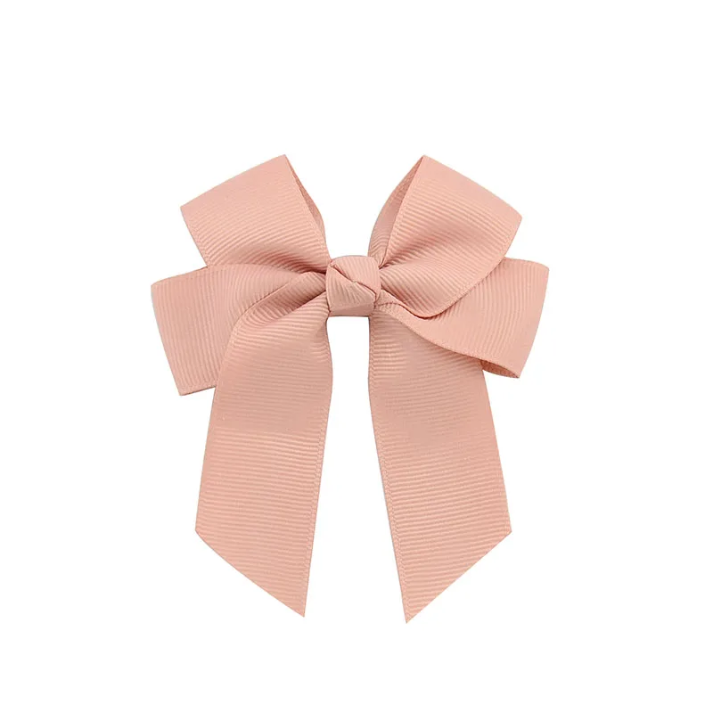 2pcs 3.6\'\' Solid Color Bowknot Hair Clips for Cute Girl Classic Cheer Bow Hairpins Barrettes Headwear Kids Hair Accessories Gift