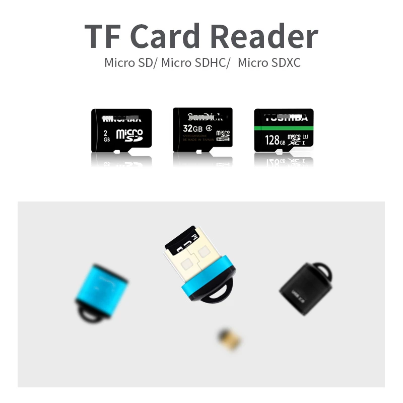 Mini High Speed USB 2.0 Card Reader TF Memory Card Adapter For Computer Desktop Laptop Notebooks Micro USB cartridge With Chain