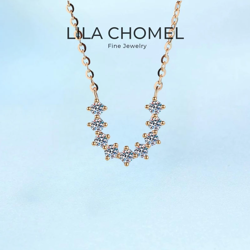 

Valentine's Day 18K Rose Gold Necklaces Women Wedding Fine Jewelry 0.54CT Moissanite Diamond Pendant Girl Birthday Gift Daughter