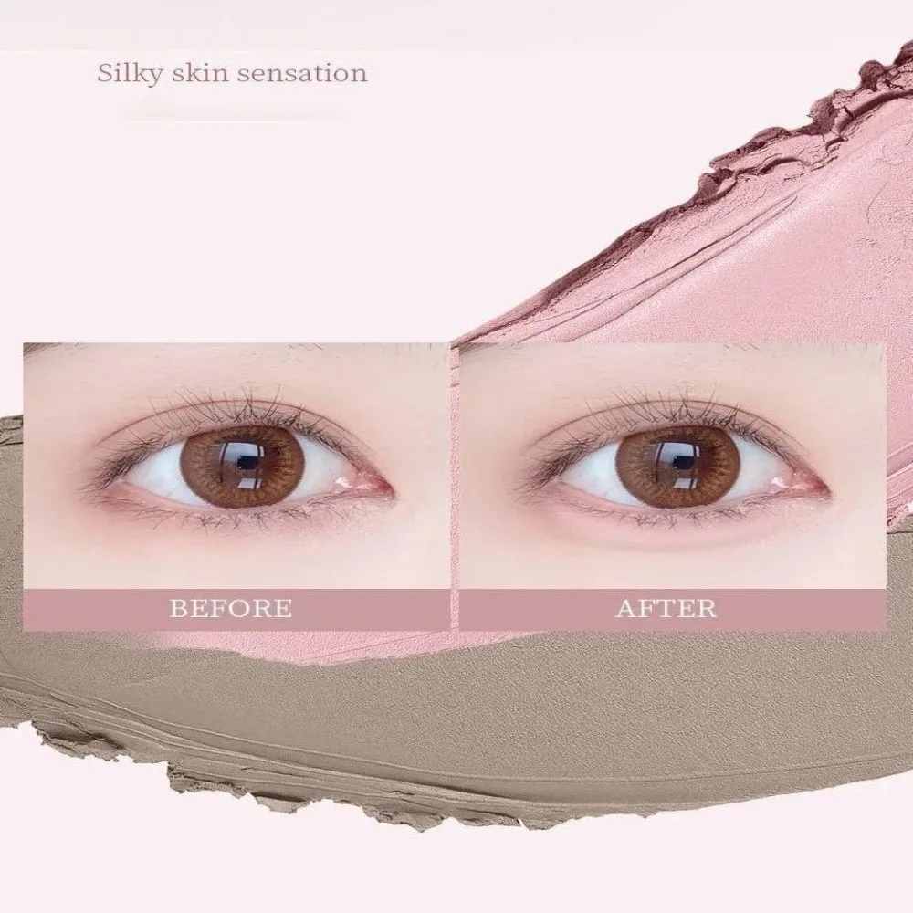 Matita per baco da seta sdraiata a doppia estremità Penna evidenziatore per eyeliner 2 in1 Palpebra inferiore nuda con pennello per dettagli Stick per trucco