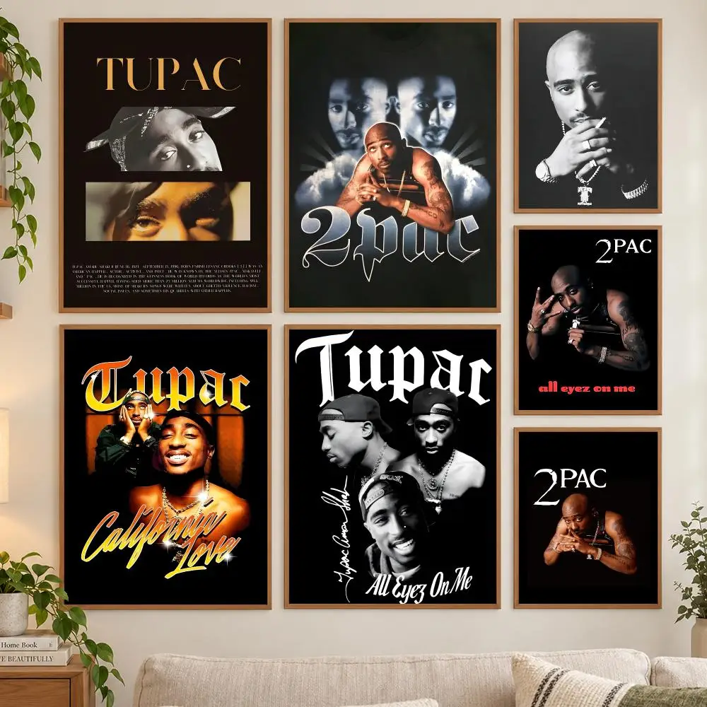 Tupac S-Shakur Famous Rapper Poster HD art sticky wall waterproof home living room bedroom bar aesthetic decoration