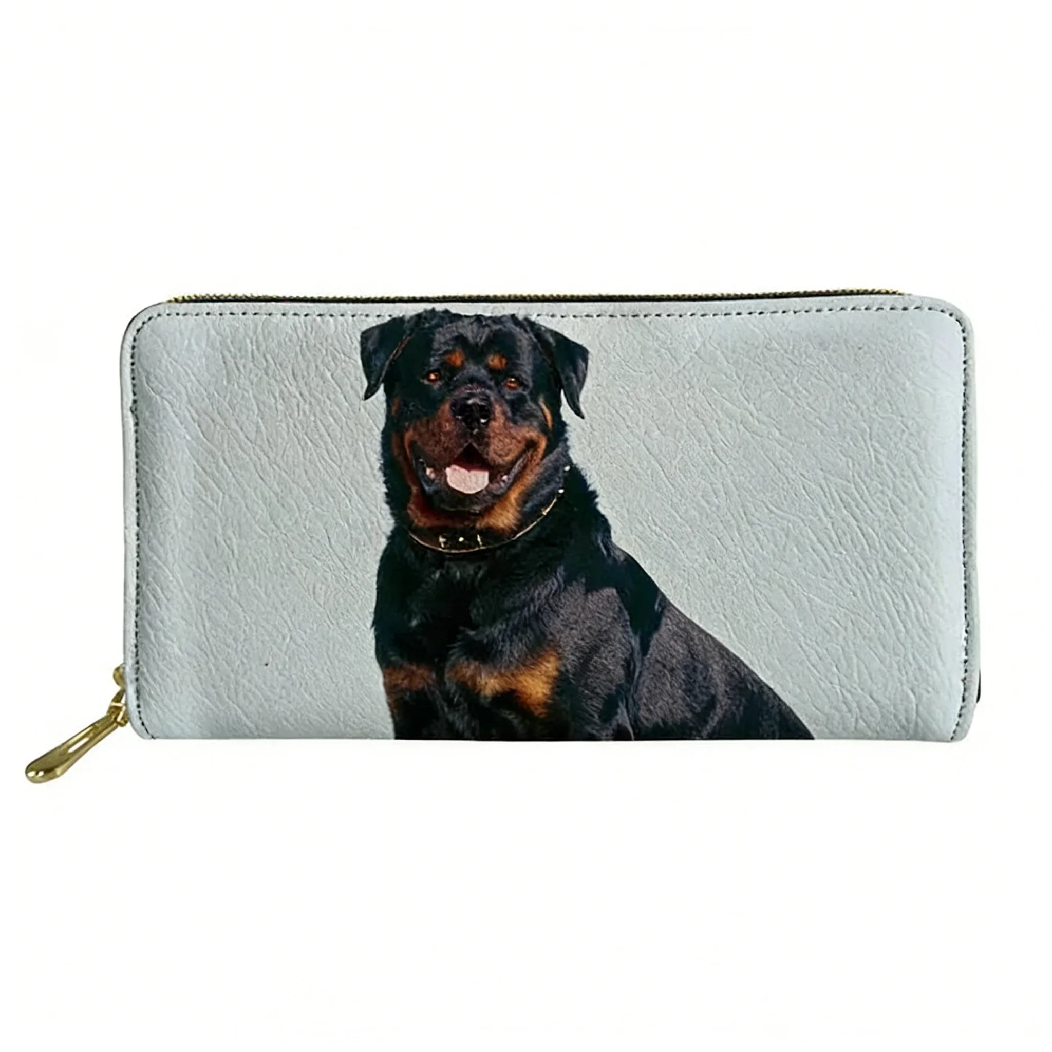 

Женский длинный кожаный кошелек с милым принтом собаки ротвейлера, высококачественный кошелек из искусственной кожи, клатч, держатели для карт и удостоверений личности для женщин, Portefeuille Femme