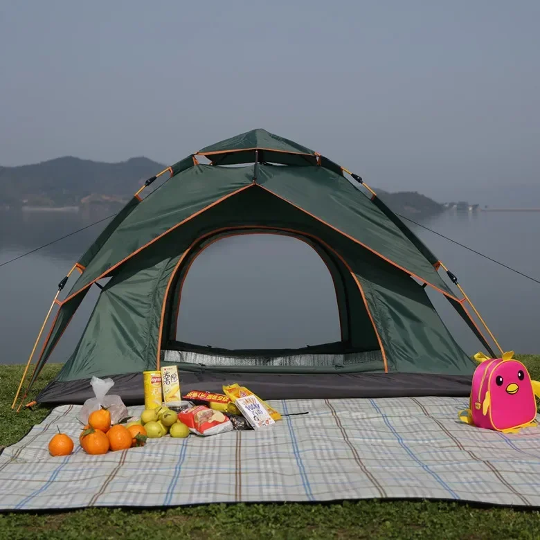 

Double-layer dual-purpose tent fully automatic elastic pressure 3-4 people leisure family camping outdoor