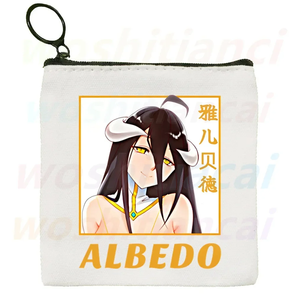 Overlord Anime Albedo Ainz Wallets Coin Pocket Vintage Male Purse Function Boy And Girl Wallet with Card Holders