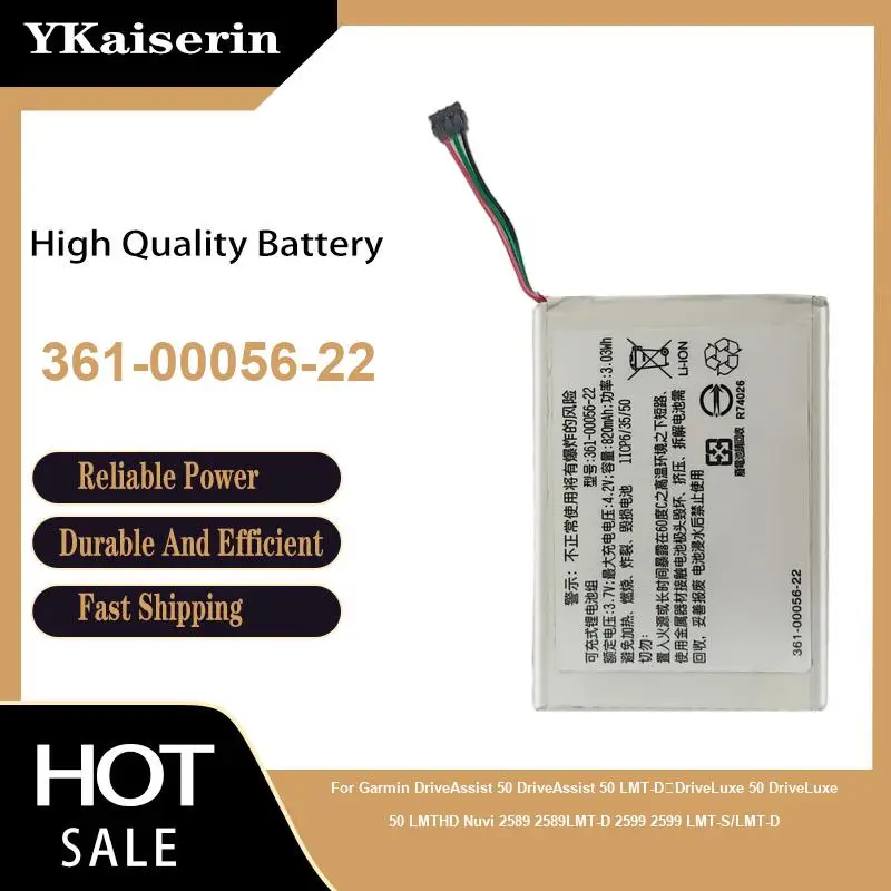 Battery 361-00056-22 For Garmin Driveassist 50 Lmt-D DriveLuxe 50 Driveluxe 50 Lmthd Nuvi 2589 2589LMT-D 2599 2599 Lmt-S Lmt-D