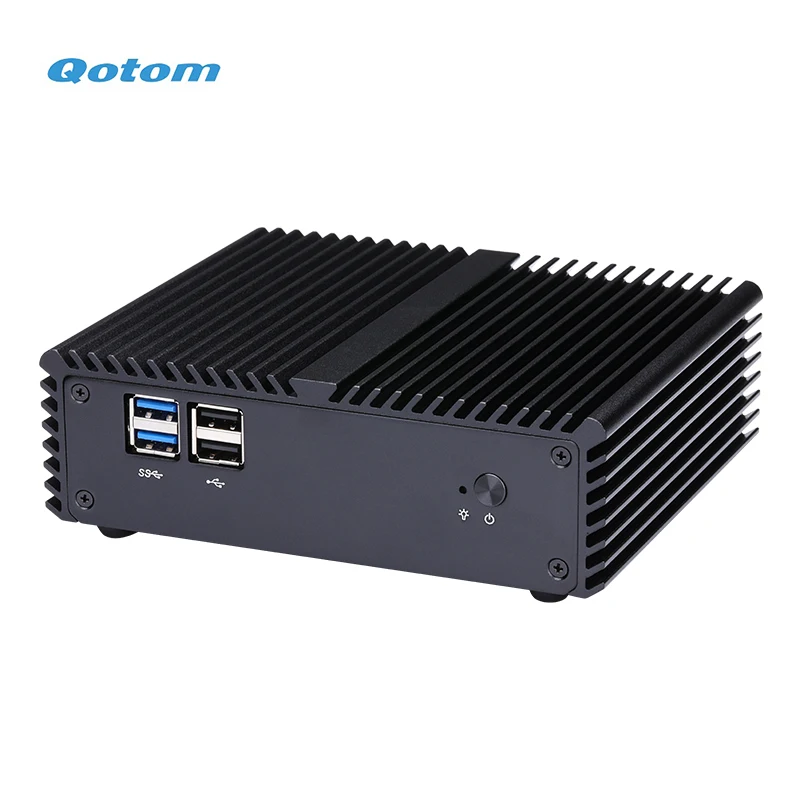 Qotom Mini PC Serie Q30400S Design senza ventola Processore Intel Celeron Core i3 i5 RAM DDR3 integrata mSATA SSD con doppia LAN 24 ore su 24, 7 giorni su 7