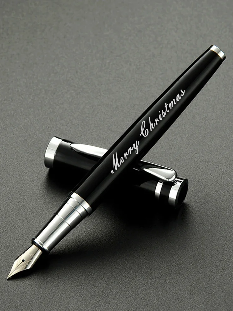 Stylo à bille de luxe en métal pour calligraphie, pointe d'encre pour stylo-plume 0,38 mm 0,5 mm, logo personnalisé, cadeau