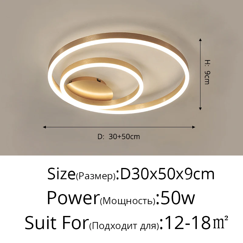 Nordic Creatieve Led Cirkel Kroonluchters Slaapkamer Woonkamer Eetkamer Verlichting Kroonluchter Goudbruin Glanzende Lamp Huis Binnenlampen