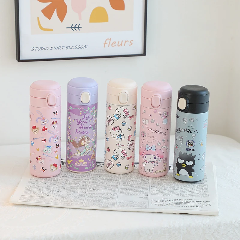 2023 Kawaii Sanrio Thermos Cup Pochacco My Melody Anime Cute Student Drink Water Outdoors Insulation Baby Toys For Girls