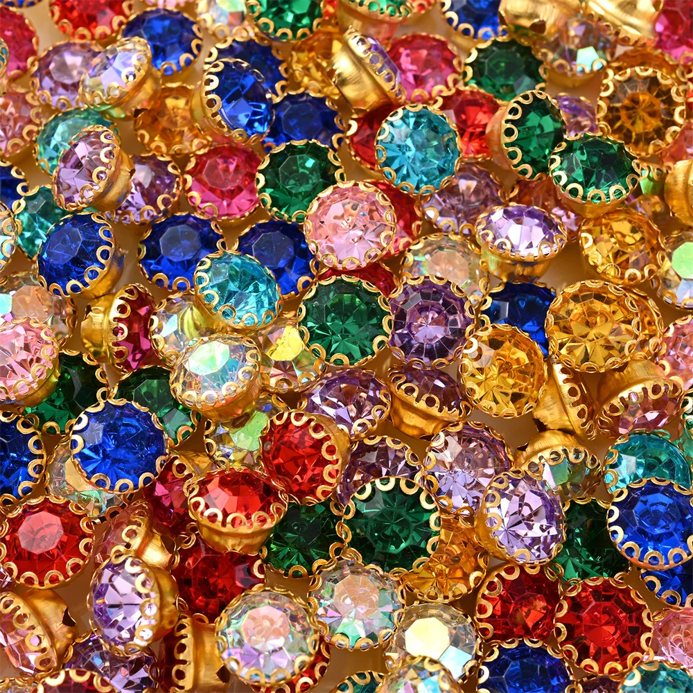 30 Stück Bunte Kristallglas-Nähsteine für DIY-Schmuckdekoration Handgenähte Strass-Dekoration Nähzubehör – Detail 6