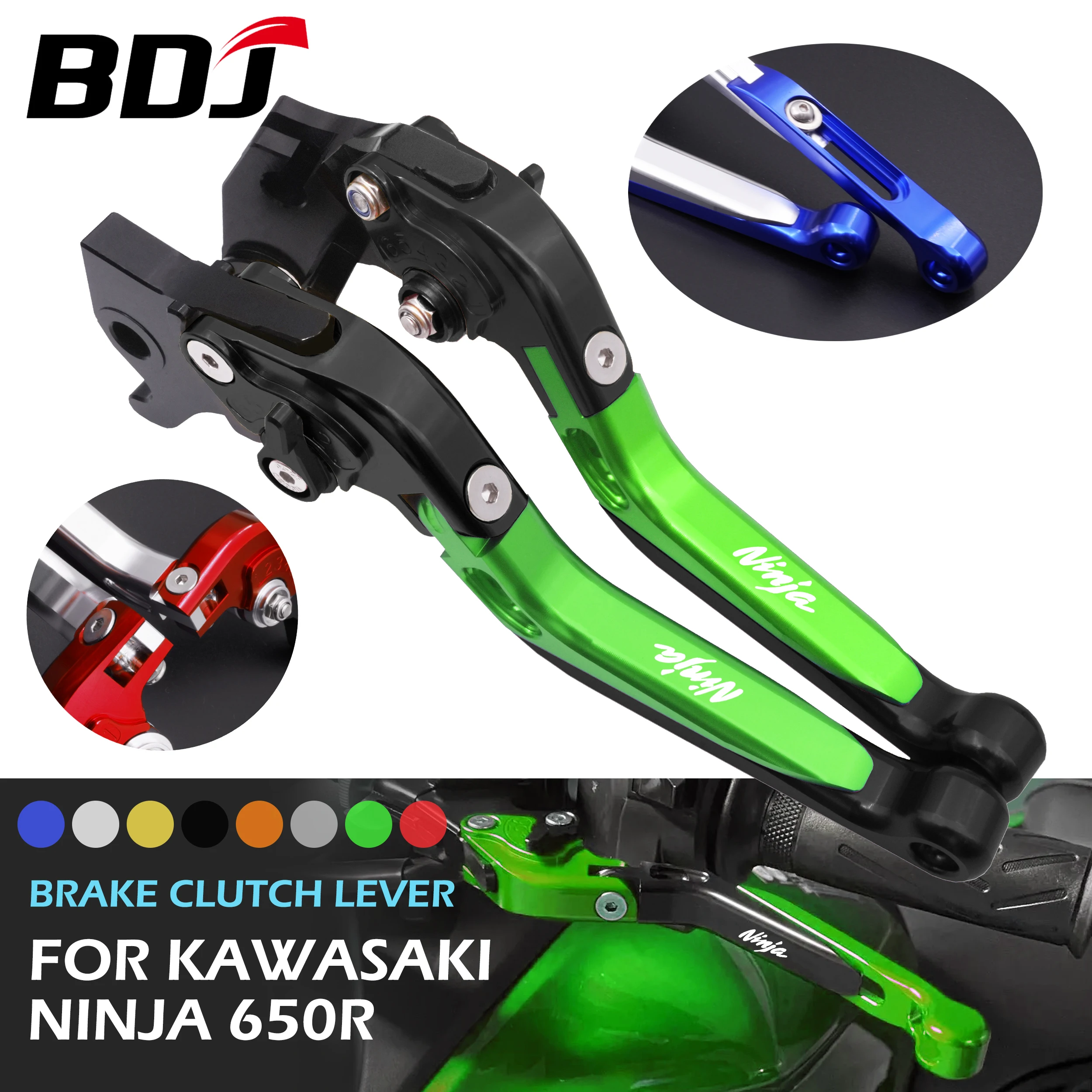 

BDJ NINJA 650R Brake Clutch Lever Motorcycle CNC Aluminum Adjustable Folding Lever Brake Clutch Lever Set For Kawasaki 2017-2019