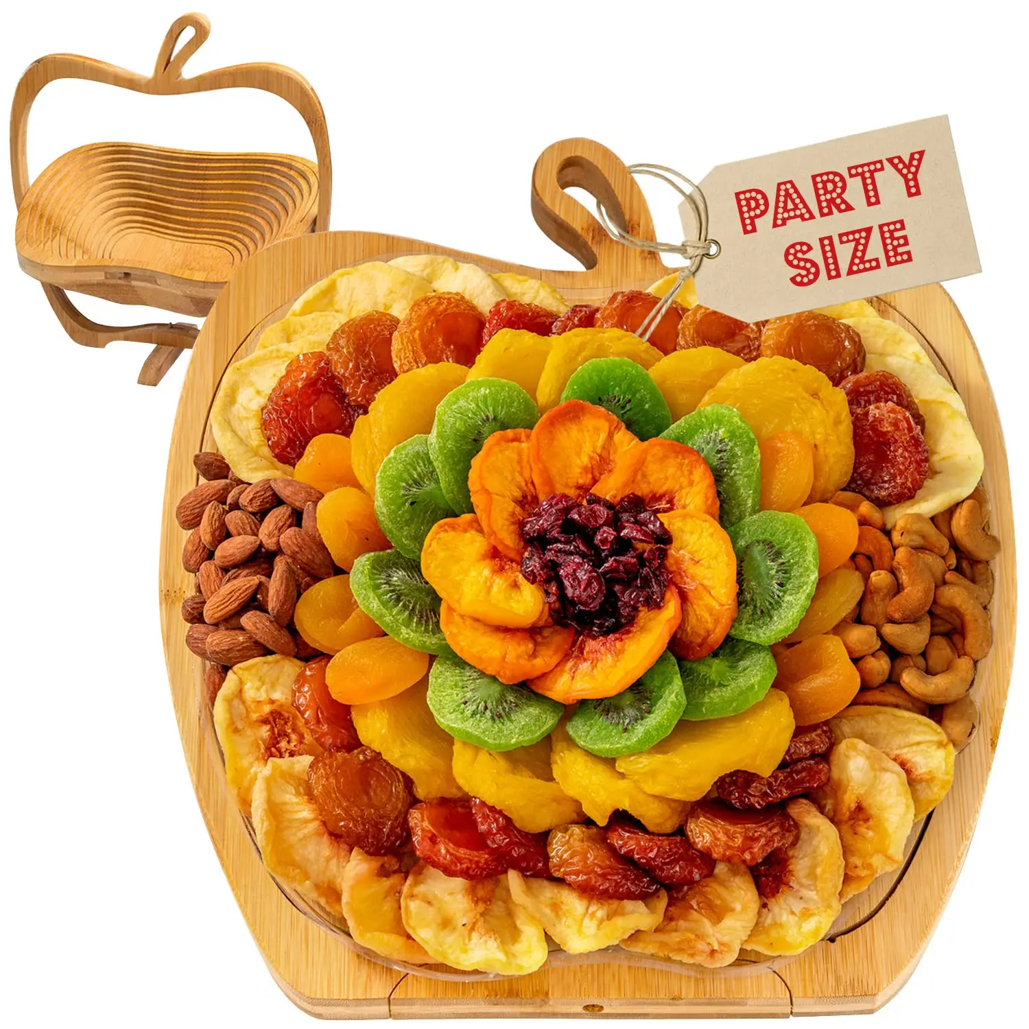 

Extra Large Dried Fruit and Nut Gift Basket, Healthy Natural Snack Tray for Holidays, Birthday, Office Party