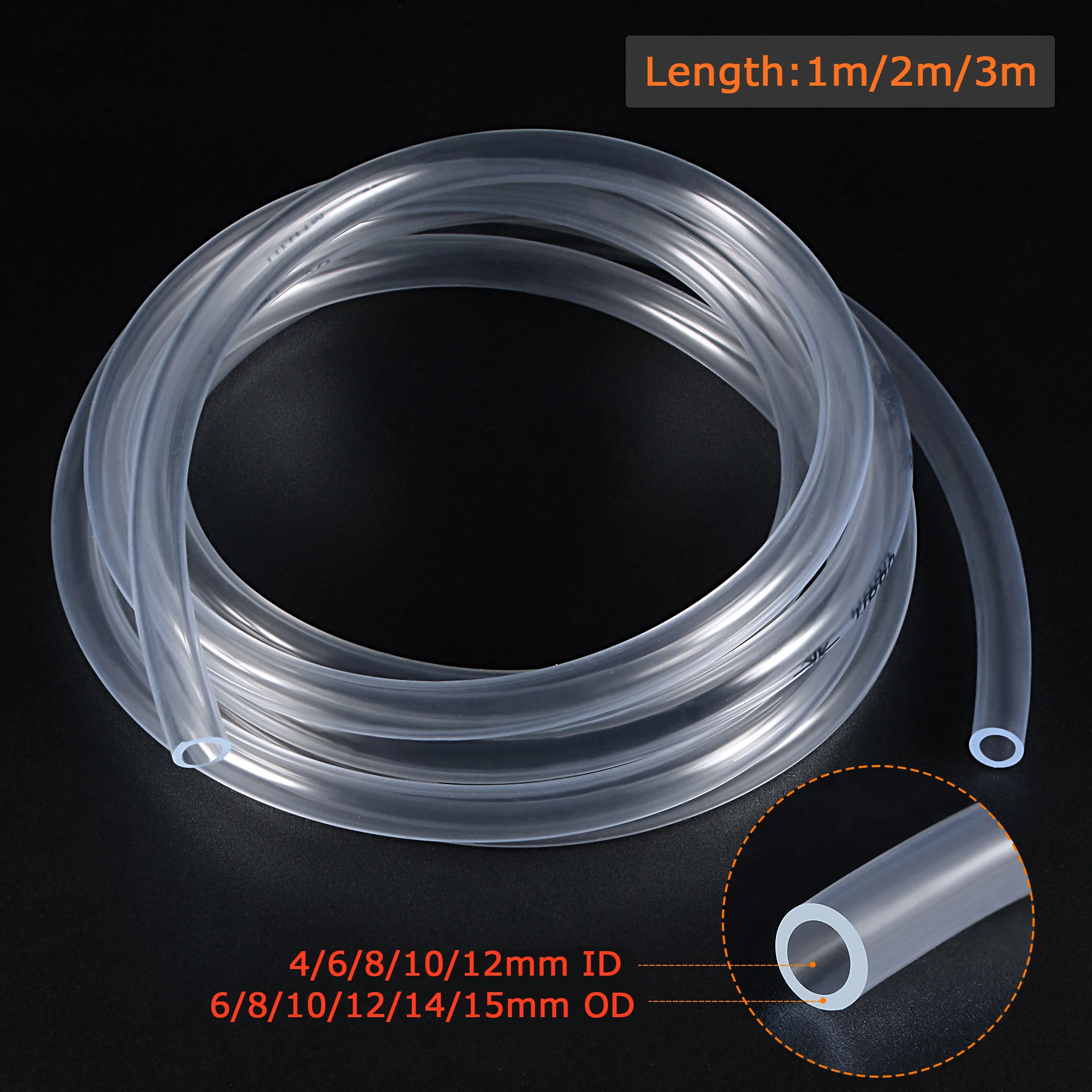 UXCELL 1/2/3m PVC Transparent Hose 4mm 6mm 8mm 10mm 12mm PVC Hose Pipe Plastic Vinyl Tubing Flexible Water Tube Air Line Hosing