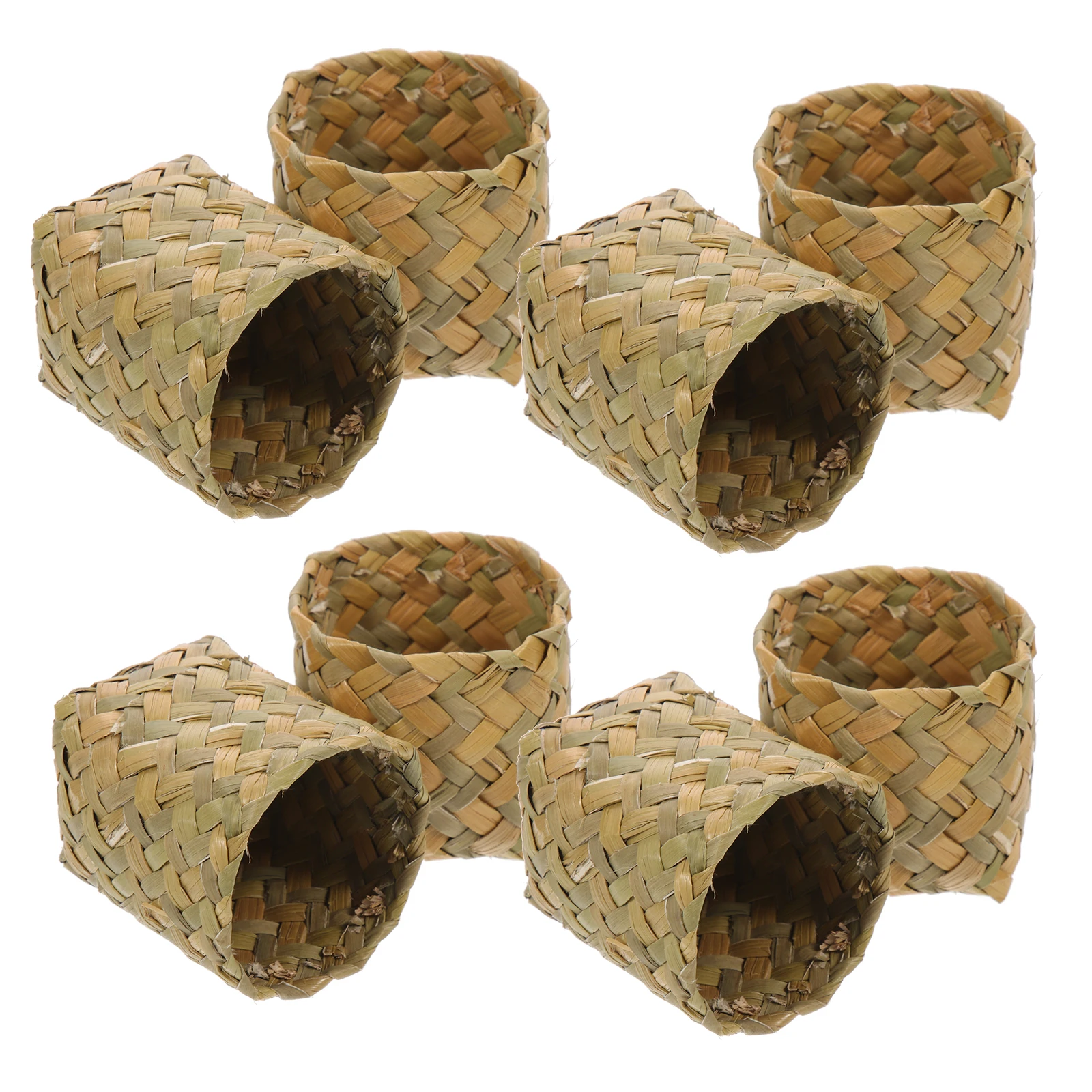 

10pcs Grass Weaving Gift Boxes for Candy Sweets Party Favors Wedding Packaging Rustic Style Bridal Shower Birthday Festival