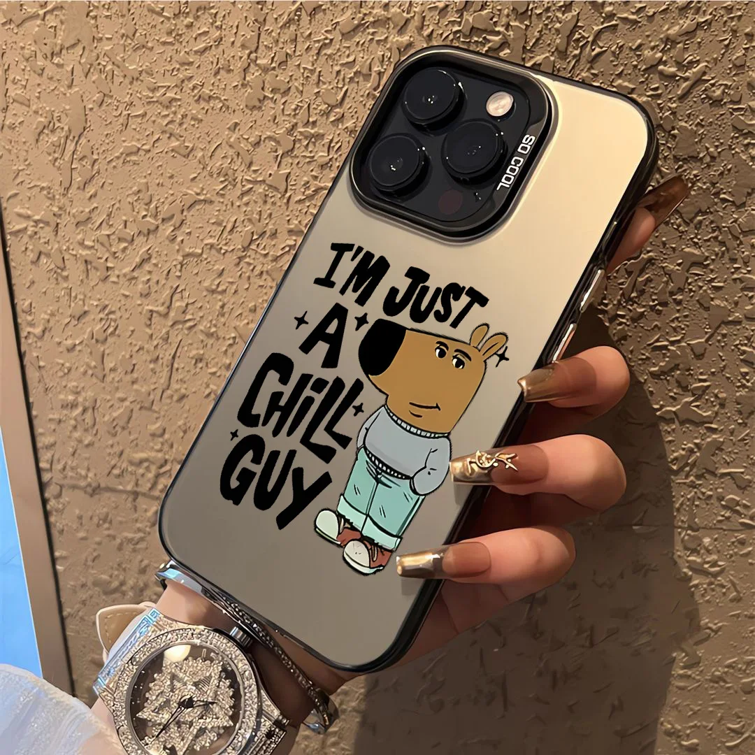 Coque de téléphone MEME Chill Guy, étui pour IPhone 16 15 14 13 12 11 Pro Max X XR XS 7 8 Plus Mini