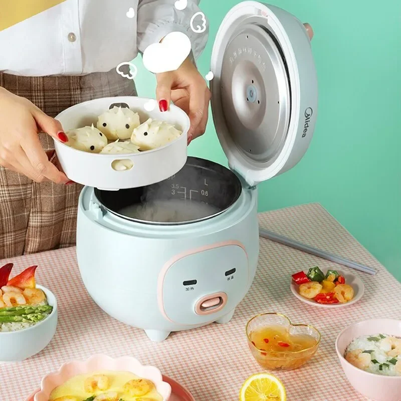 

Midea Mini Household Rice Cooker with Detachable and Washable Inner Cover Black Crystal Non Stick Inner Liner for 2-3 People