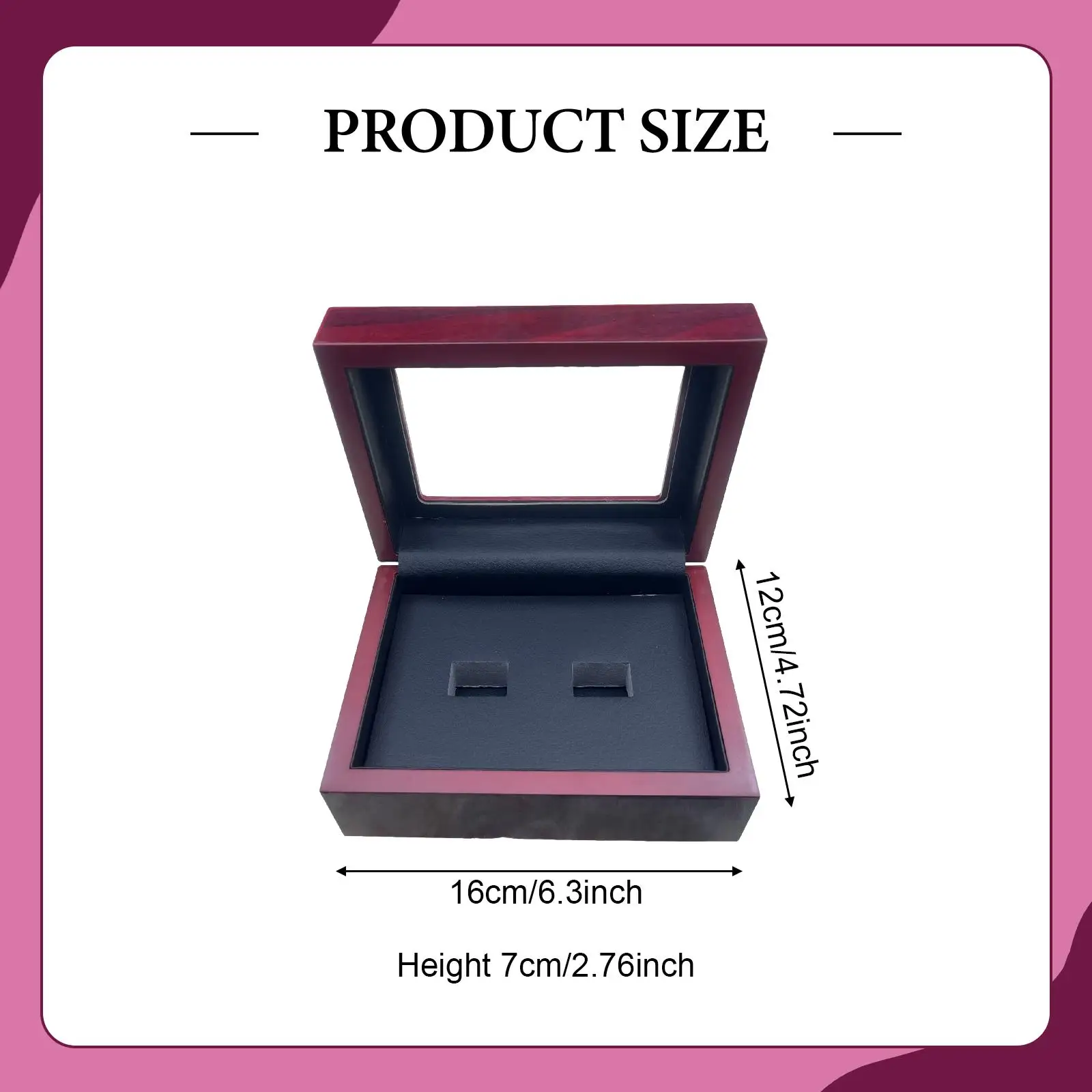 

Деревянная шкатулка-органайзер для колец с отделкой из искусственной кожи, элегантный футляр для хранения ювелирных украшений для домашней витрины