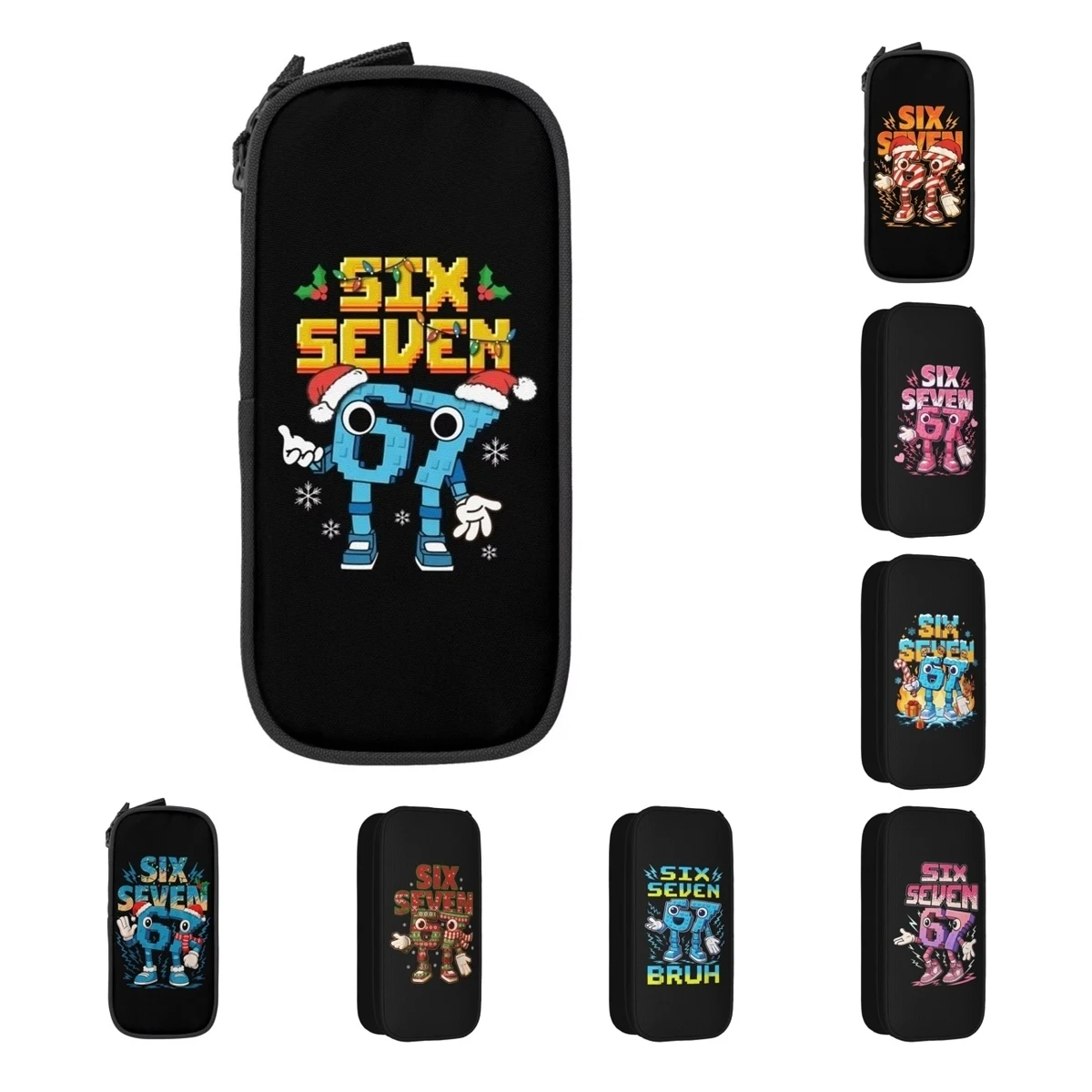 Funny Meme 67 Six Seven Christmas Pencil Case Pencilcases Pen Box for Student Bags School Supplies Stationery