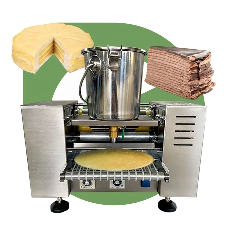 Automatic commercial durian crepe yarn making baked crepe yarn lasagna cake shell duck pancake machine