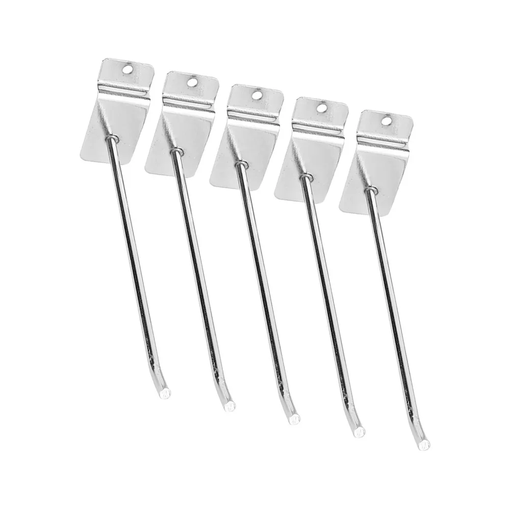 25pcs Durable Heavy Duty Slat Wall Hooks 6 Inches/15 CM Silver Pegboard Hooks Assortment Set Bulk Set Gridwall Hooks Retail