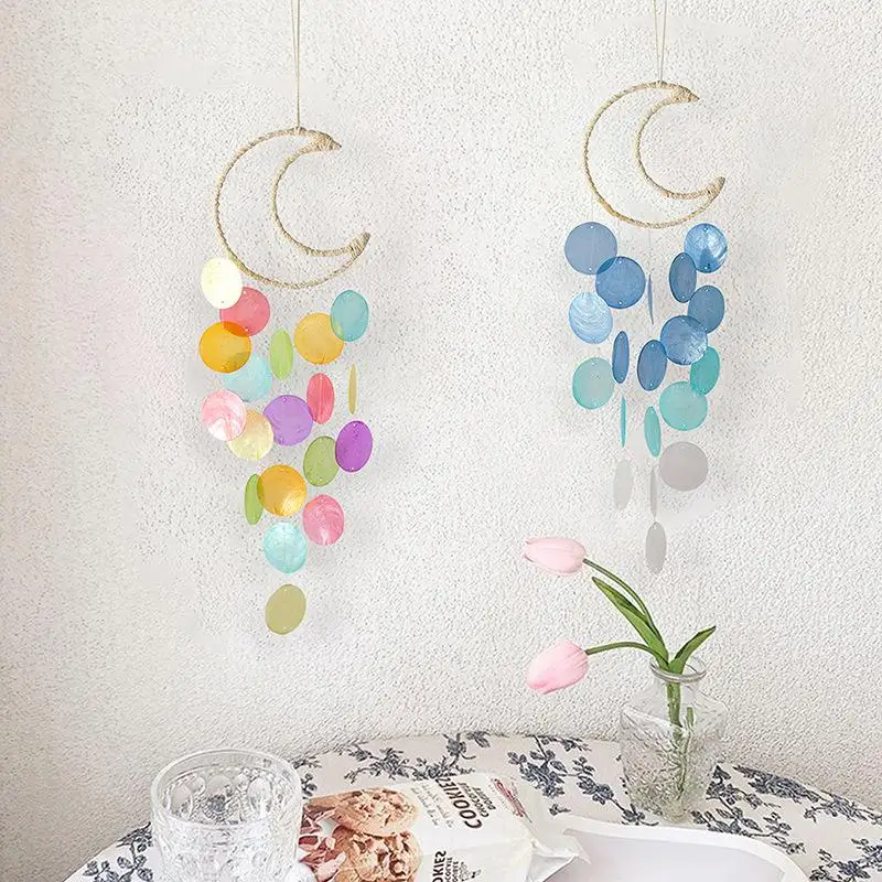 Shell Wind Chimes Bohemian Dream Catcher Kids Room Nursery Bedroom Balcony Hanging Decoration Gifts Home Decor Coastal Style