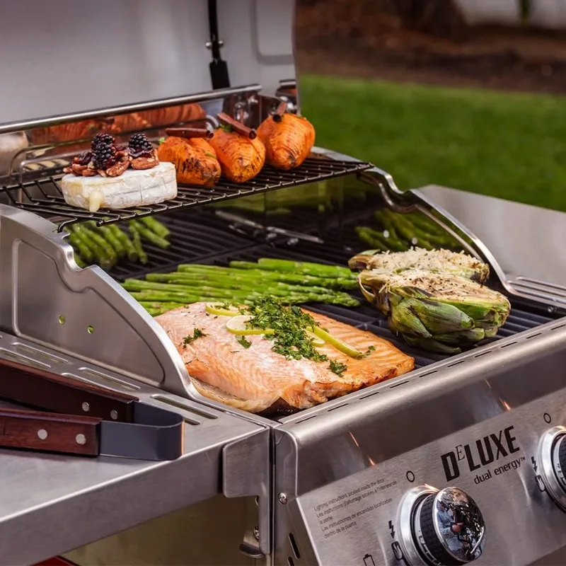 Nexgrill Deluxe 2-Burner Gas Grill with 401 SQ In Grate, Stainless Steel Control Panel & Foldable Side Table, Propane BBQ Grill