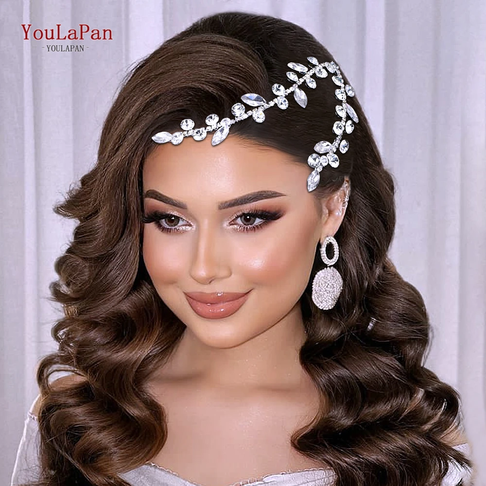 

YouLaPan Wedding Bridal Headband Bride Rhinestone Hair Accessories Silver Color Headwear Ornaments Women Hair Jewelry HP817