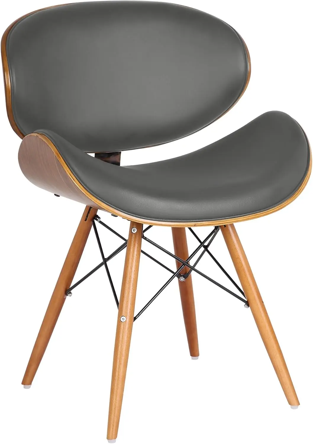 

Armen Living Cassie Dining Chair in Grey Faux Leather and Walnut Wood Finish, Gray/Walnut Finish, 20D x 21W x 31H in