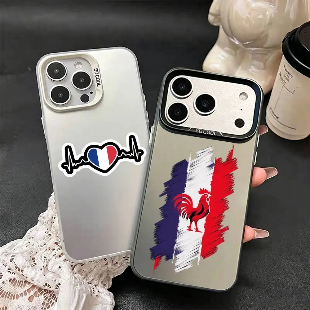 

Tricolor National Flag And France Phone Case For iPhone 17,16,15,14,13,12,11,Mini,Pro,E,MAX White Candy Matte Cover