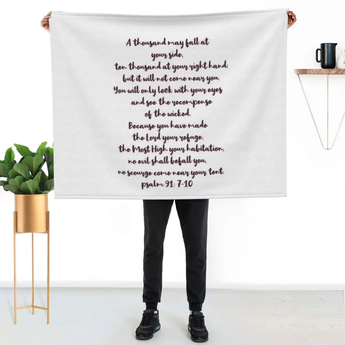 Psalm 91:7-10s Throw Blanket Warm Comforter Thermal Shaggy Hairys Luxury Designer Blankets