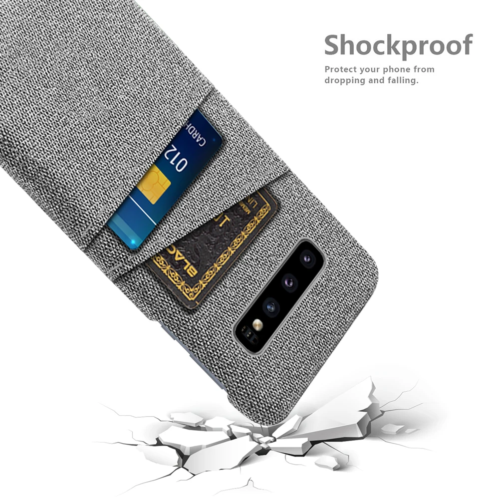 Wallet Case S10 Case Samsung Galaxy S10 Plus/S10e Luxury Fabric Dual Card Cover For Samsung S10 S 10 + S10 E S10plus