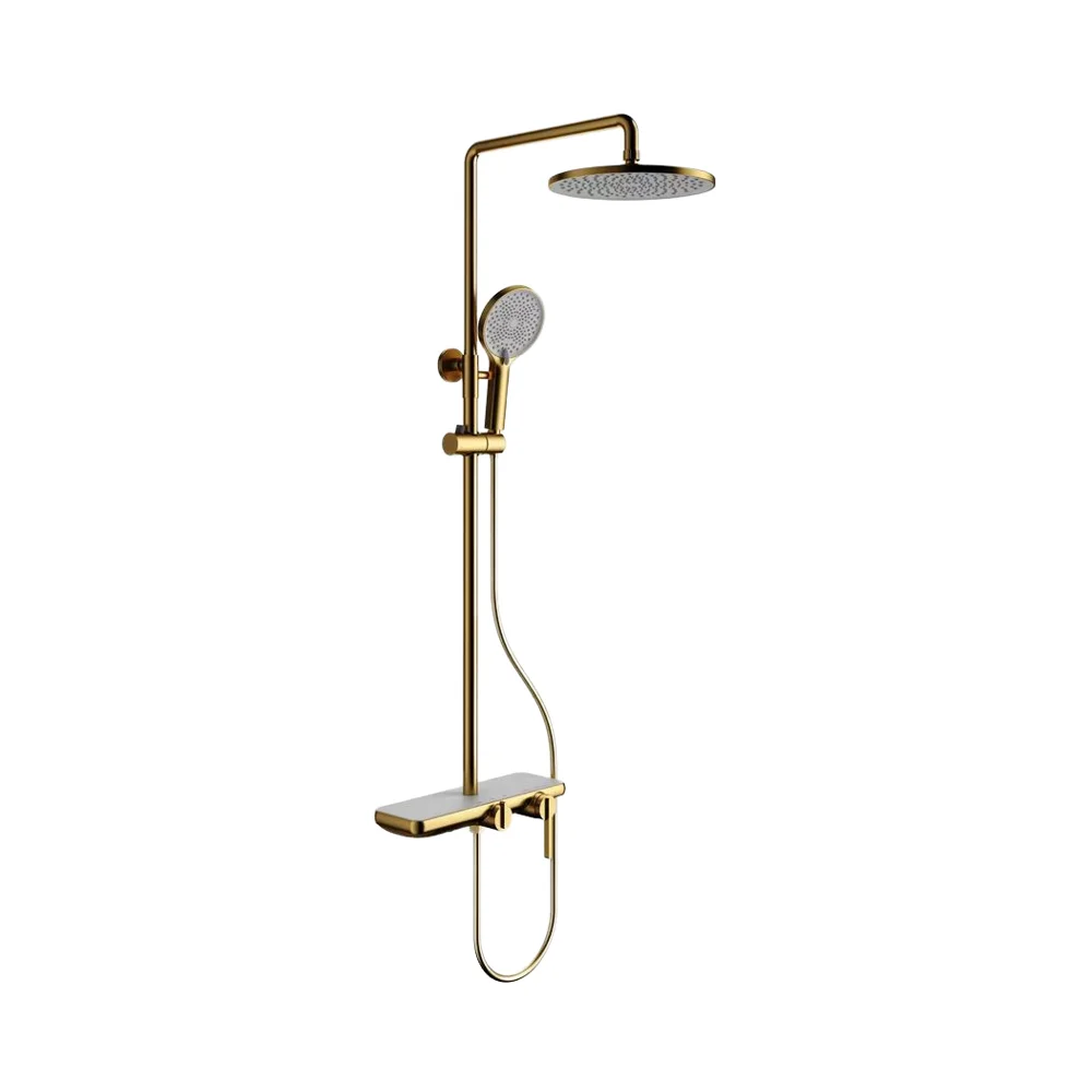Modern Wall-Mounted Waterfall Soft Jet Filter Rainfall Overhead Shower Head Bathroom Shower Set For Apartment Hotel Use