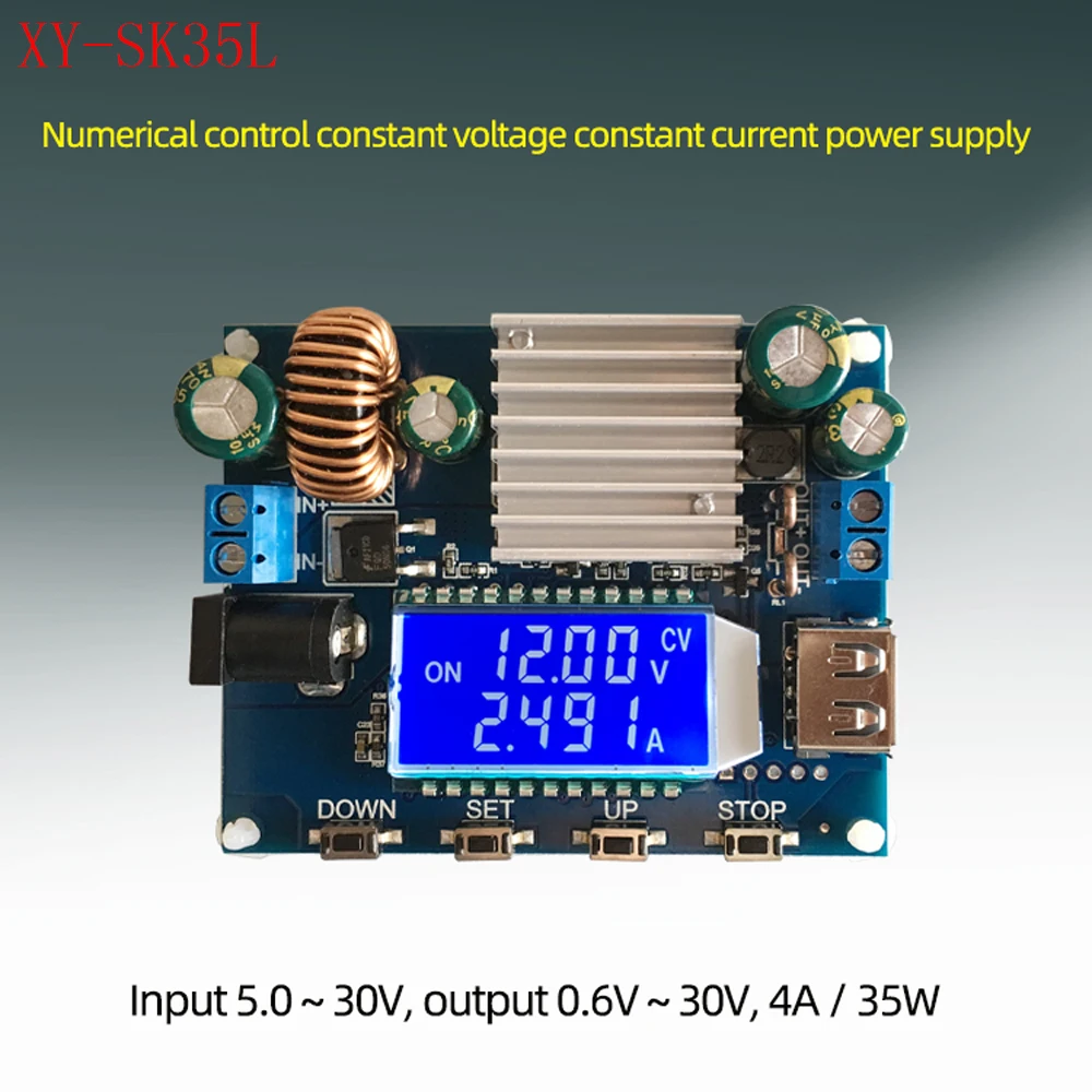 

SK35L/SK35Y DC DC Boost Buck Converter CC CV Power Module 5-30V To 0.6-30V 4A 35W Adjustable Regulated Power Supply Module