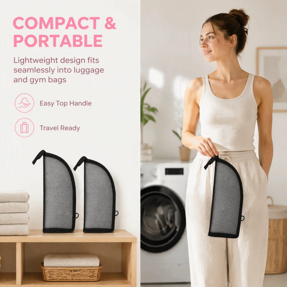 2 Pcs Foldable EVA Cosmetic Bag Waterproof Zipper Mesh Pocket Toiletry Organizer Dividers Included Makeup Pouch Hiking