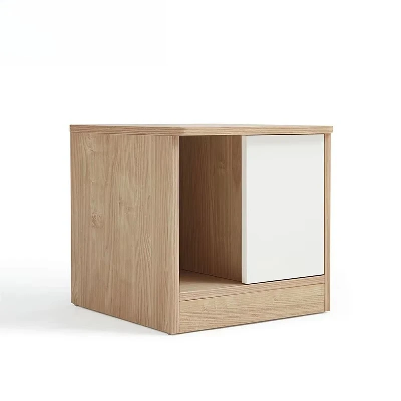 

Прикроватная тумбочка из дерева в простом дизайне для спальни