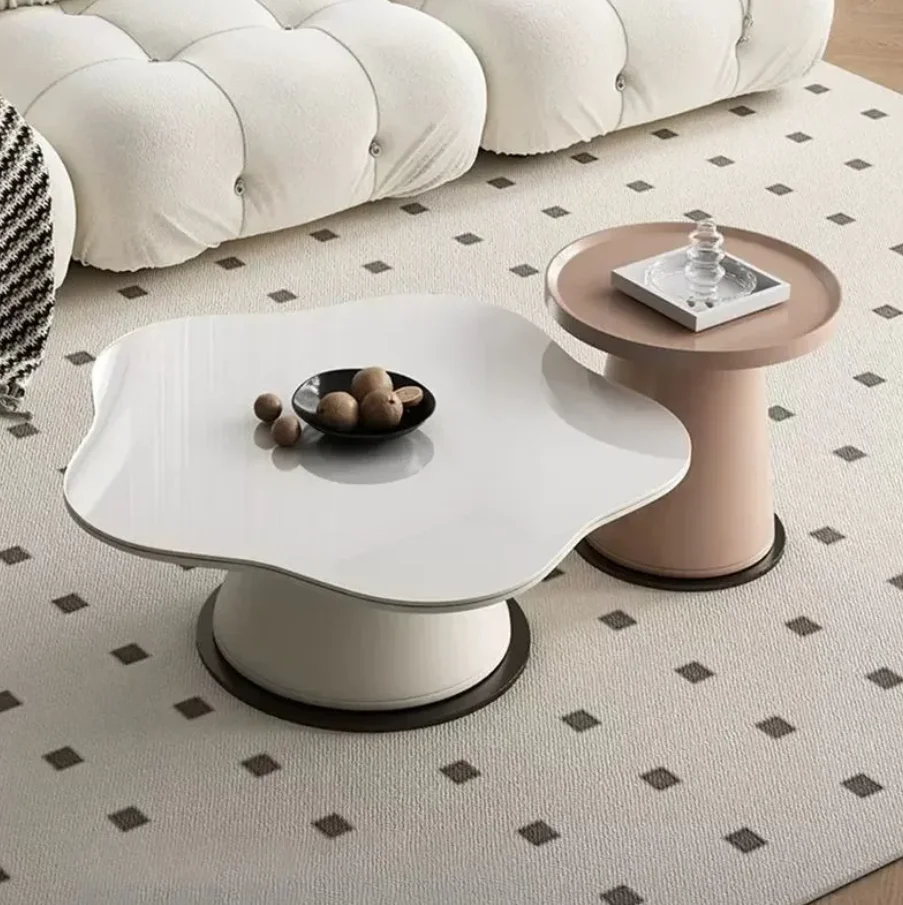 

#*s for Modern Luxury Coffee Table with Golden Metal Legs White Oval Wood Top Foldable Storage Home Furniture for Living Room