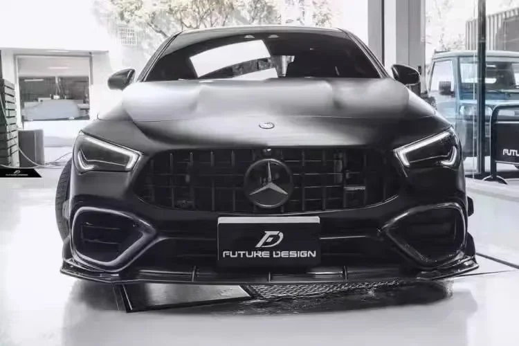 자동차 앞 범퍼 립 리어 디퓨저 스포일러 사이드 스커트 배기 바디 키트, W118 벤츠 CLA45 AMG 2021 2022 2023 리얼 탄소 섬유