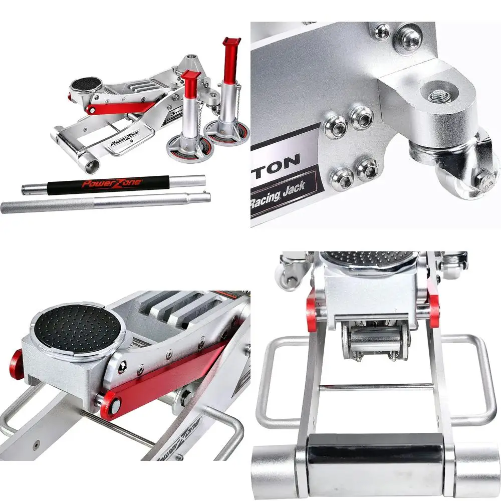 

3 Ton Aluminum Dual Pump Hydraulic Racing Jack with Stands Combo Set, Quick Lift, Silver, Heavy Duty