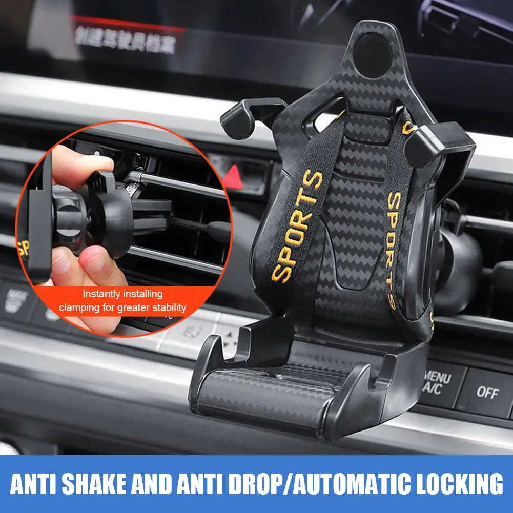 Racing Mobile Phone Holder Car Air Vent Clip Racing Design Air Mount Navigation Holder Car Universal Holder Outle H4z8