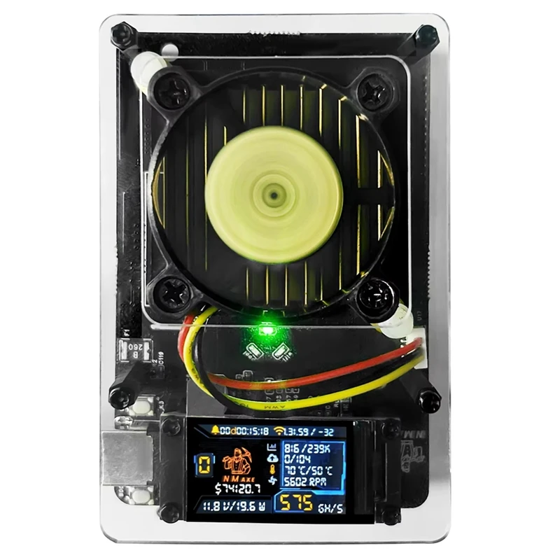 (NEW) Nmaxe Bitaxe Nerdminer BTC Miner Solo Lottery Miner BM1366 ASIC Chip 500G-550Gh/S With Support USB 30W-PD