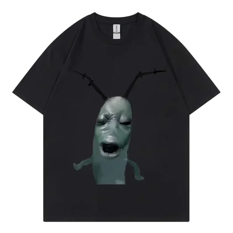 Cursed Plankton Funny Meme T Shirts Gothic Fashion Oversized T-shirt Casual Pure Short Sleeve T-shirts Unisex Streetwear