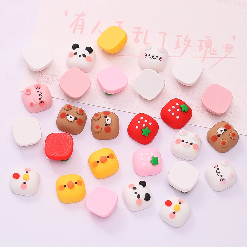 5pcs miniso cute animal cartoon resin flatback cabochons for diy jewelry making handmade crafts materials