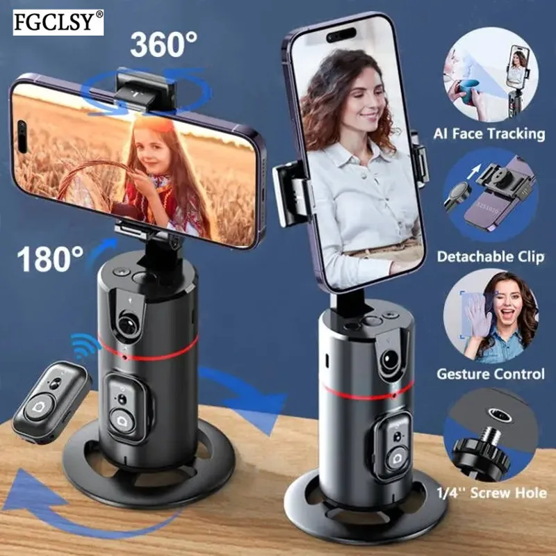 FGCLSY New Wireless Gimbal Stabilizer Selfie Stick 360 Degree Face Tracking With Bluetooth Shutter For Smartphone Live Recording