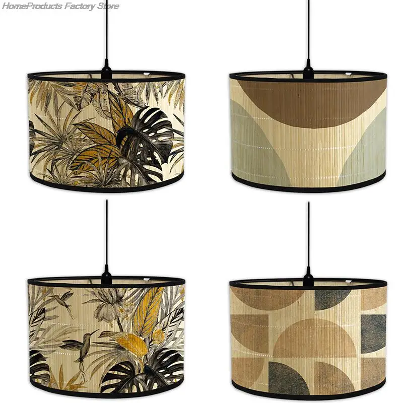 European Style Chandelier Bamboo Lampshade Retro Japanese Style Art Lamp Shade Living Room Light Shade Homestay Decor Lamp Cover