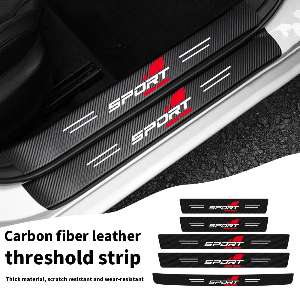 Triangle Red Sport Car Threshold Strip Creative Modification Cute Girls' Car Door Pedal Anti-Scratch Protective Strip