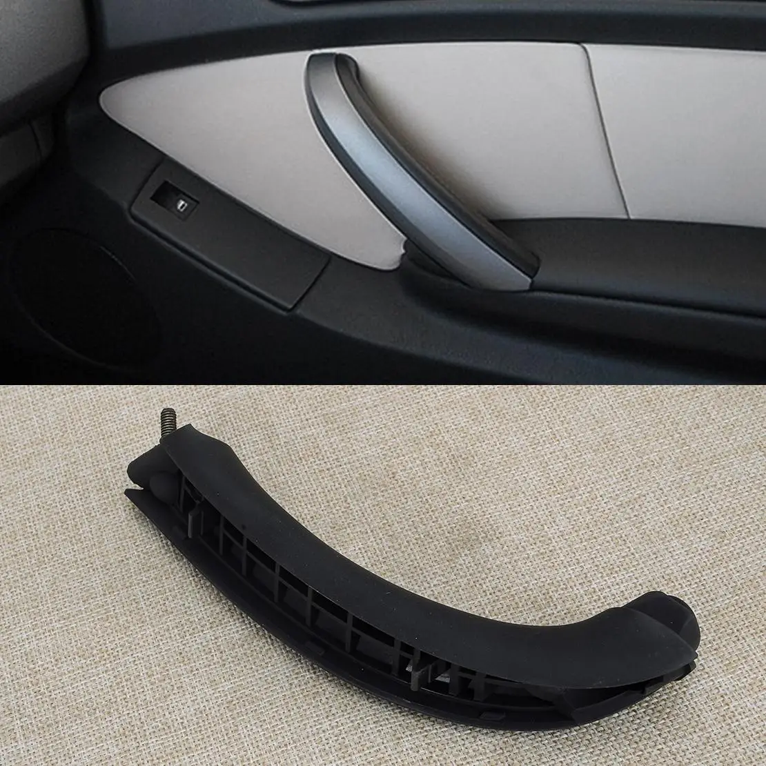 51418265078 Car Front Right Inner Door Side Pull Handle Panel Fit for BMW E53 X5 1999 2000 2001 2002 2003 2004 2005 2006 Black